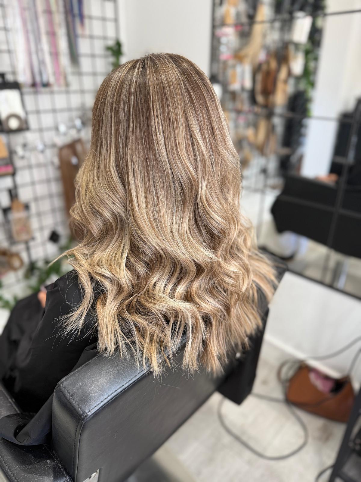 After photo of soft bronde waves by Rebecca Jane Hair