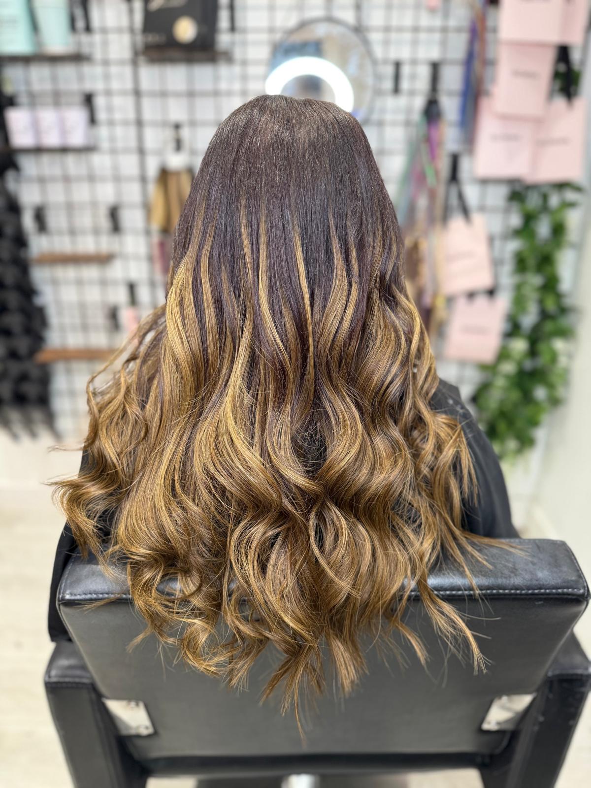 After photo of caramel brunette waves by Rebecca Jane Hair